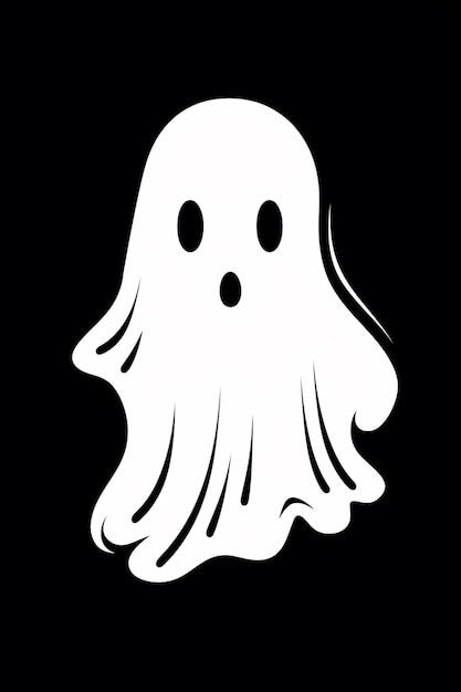 a white ghost with a black background generative ai