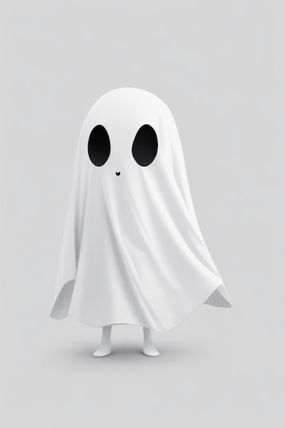 a white ghost with a face on it