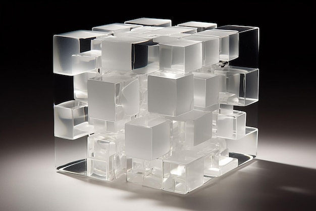 White Glass Cube Minimalistic Elegance