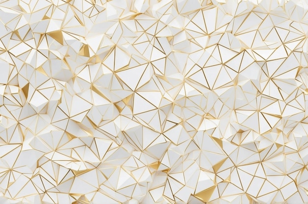 a white and gold background with polygonal tiles