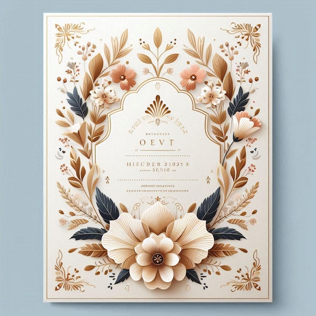 A white and gold floral design