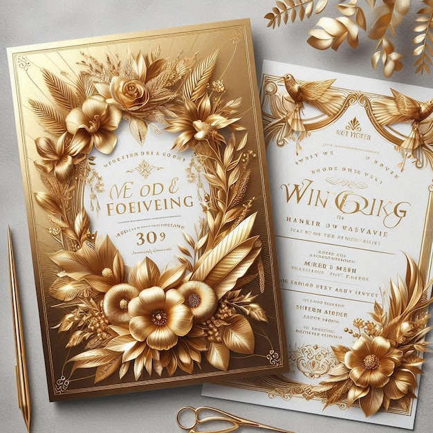 A white and gold floral design