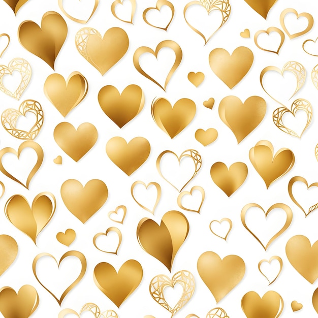 Photo white amp gold heart valentines background