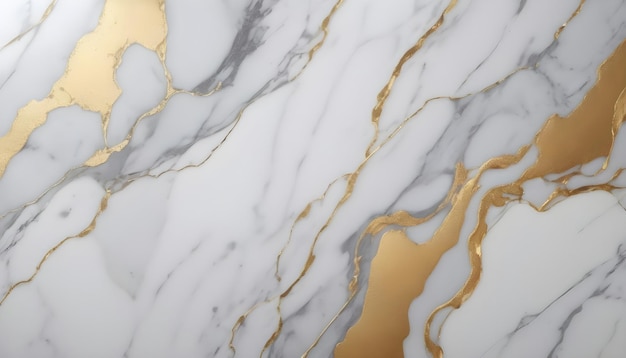 a white and gold marble with gold and silver accents