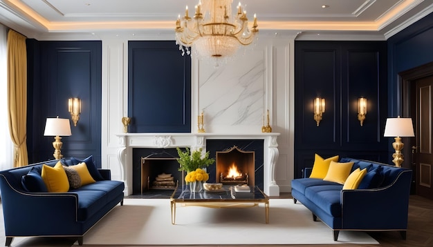 white and gold theme modern interior design