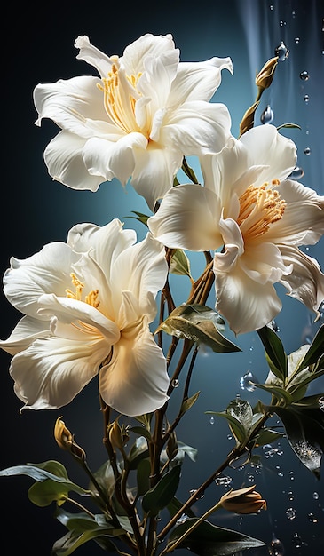 White and golden beautiful flowers AI generated