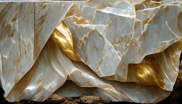 White and golden marble texture