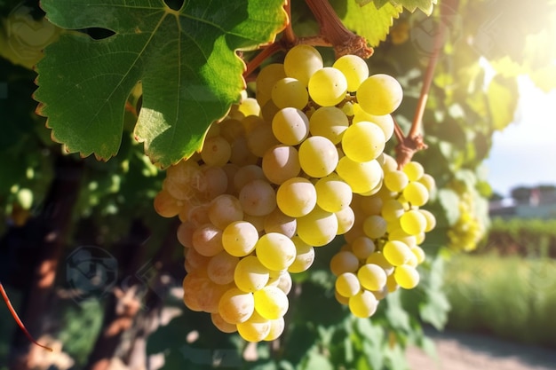 White grapes on the vine