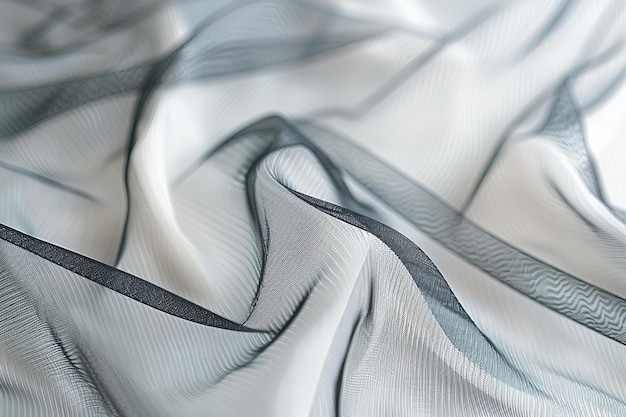 a white and gray piece of fabric with a black line on it