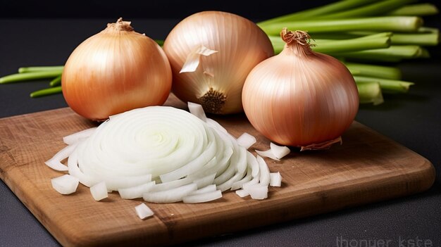 white and green onions and a bunch of white onions close up