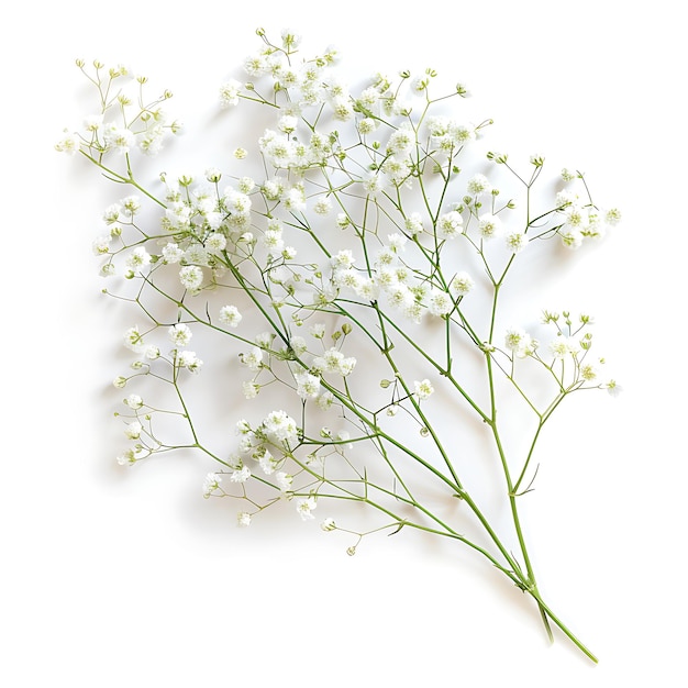 White Gypsophila Isolated on White Background Beautiful Gypsophila Flower