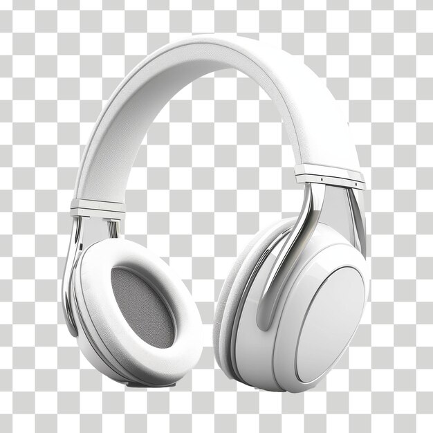 Photo white headphone with transparent background