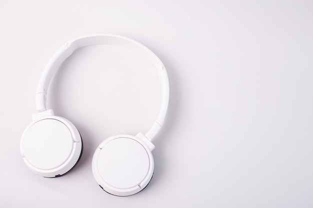 White headphones isolated on white background