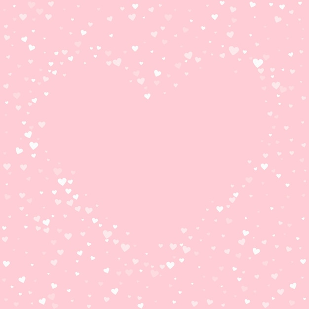 White hearts scattered on pink background