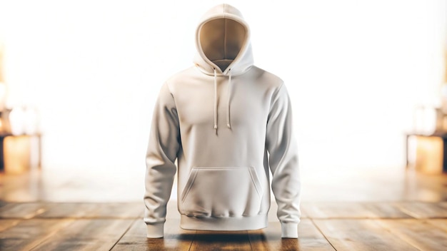 White hoodie mockup template isolated