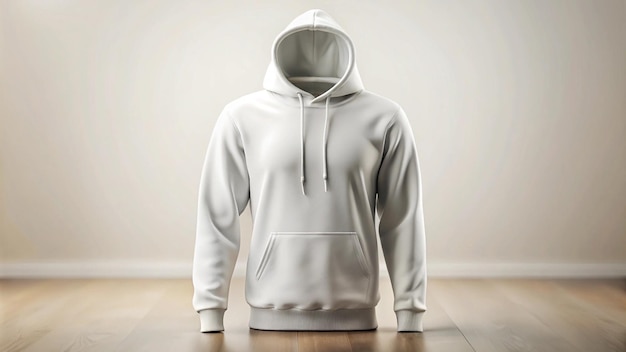 White hoodie mockup template isolated