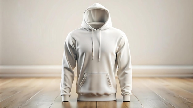 White hoodie mockup template isolated