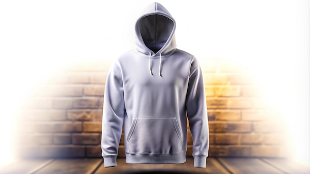 White hoodie mockup template isolated