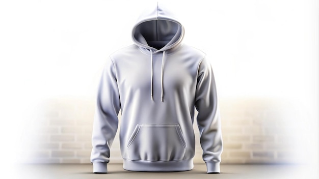 White hoodie mockup template isolated