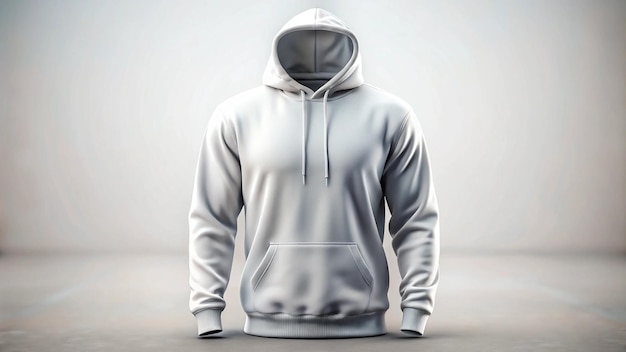 White hoodie mockup template isolated