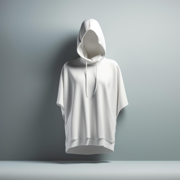 Photo white hoodie in unique setting for avant garde campaigns