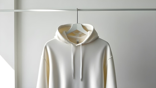 Photo a white hoodie with a gold leaf on it