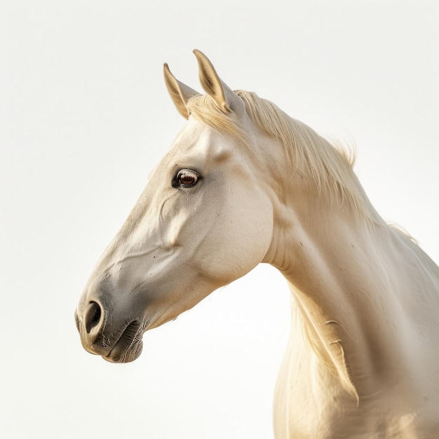 white horse isolated on white background