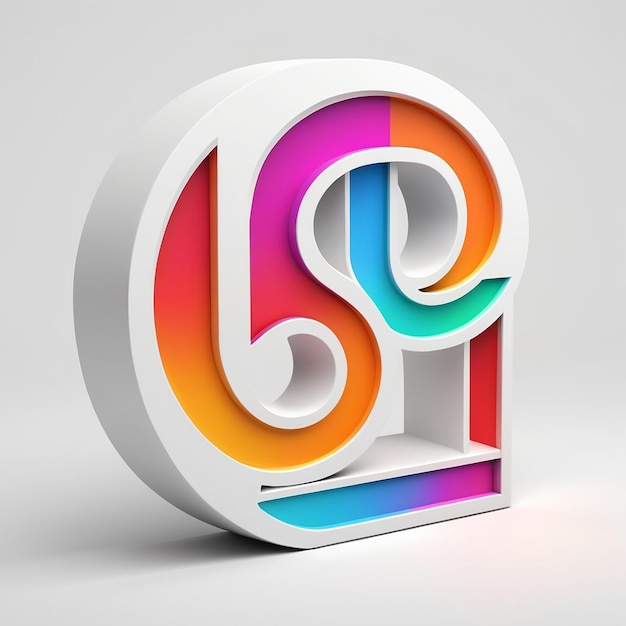 A white icon with a colorful logo on it