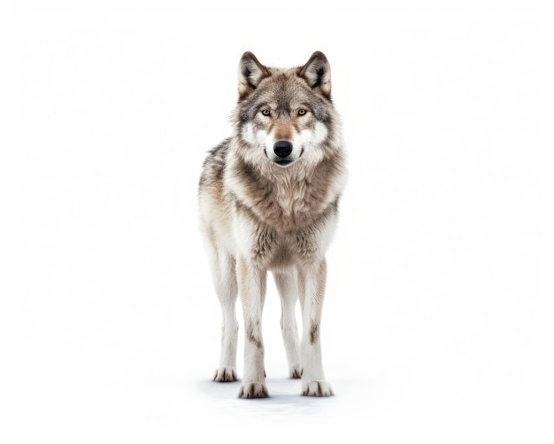 A white isolated wolf image Generative AI