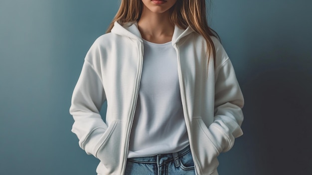 a white jacket with a white hoodie