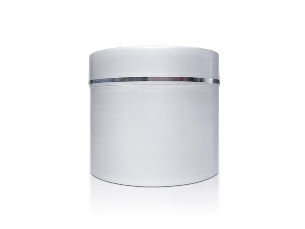 White jar of hand cream or gel with a silver stripe for your design