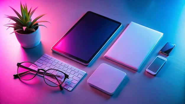 Photo a white keyboard with a plant on it next to a white keyboard