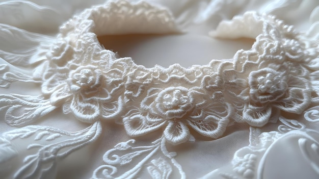 Photo white lace fabric detail illustration