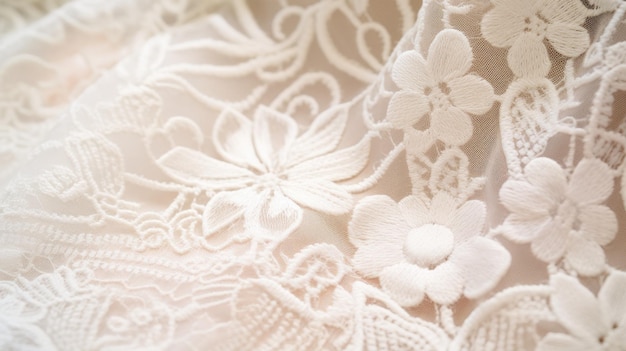 white lace with a flower on it