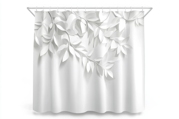 Photo white leaf shower curtain for modern bathroom decor a modern and stylish shower curtain featu