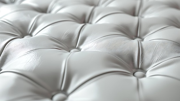 Photo white leather texture with buttons for pattern and background