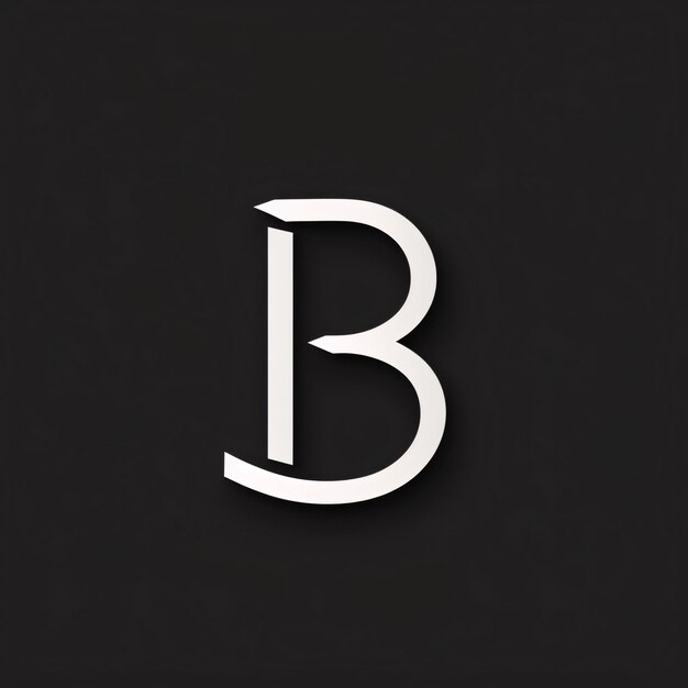 Photo white letter b with shadow on a black background vector illustration