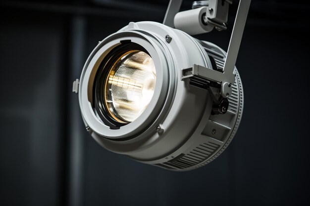 Photo a white light fixture with a round lens