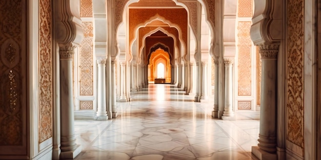 A white and light hallway of architecture