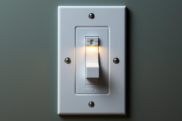 White light switch with button Generative AI