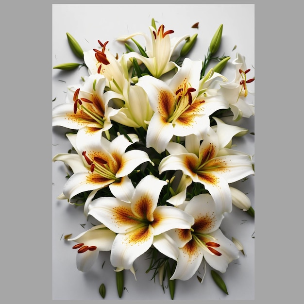 White lily flower bouquet