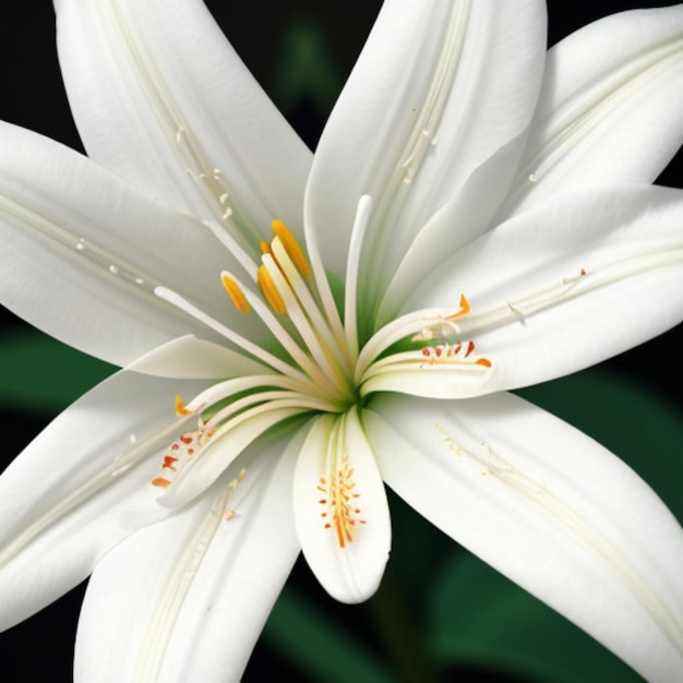 a white lily with the name s on it