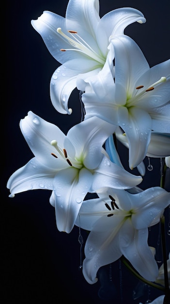 Photo a white lily with the number 3 on it