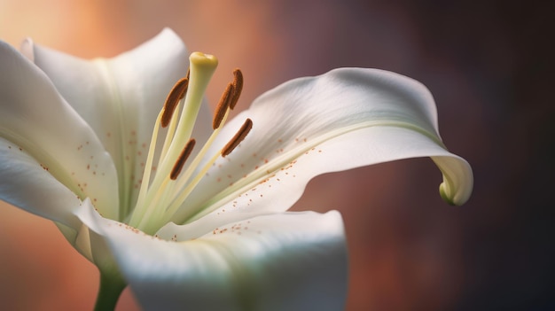 A white lily with the word lily on it