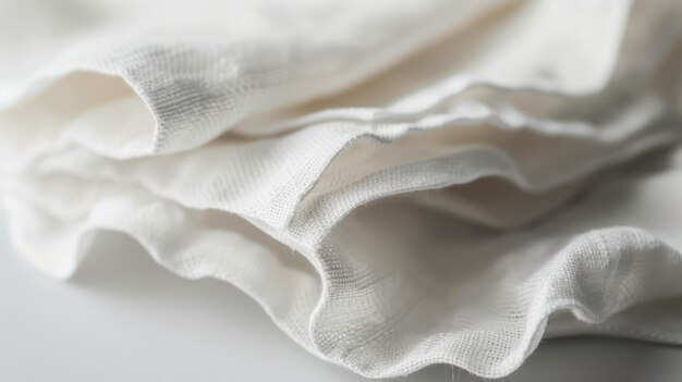 Photo white linen napkins folded on a white surface