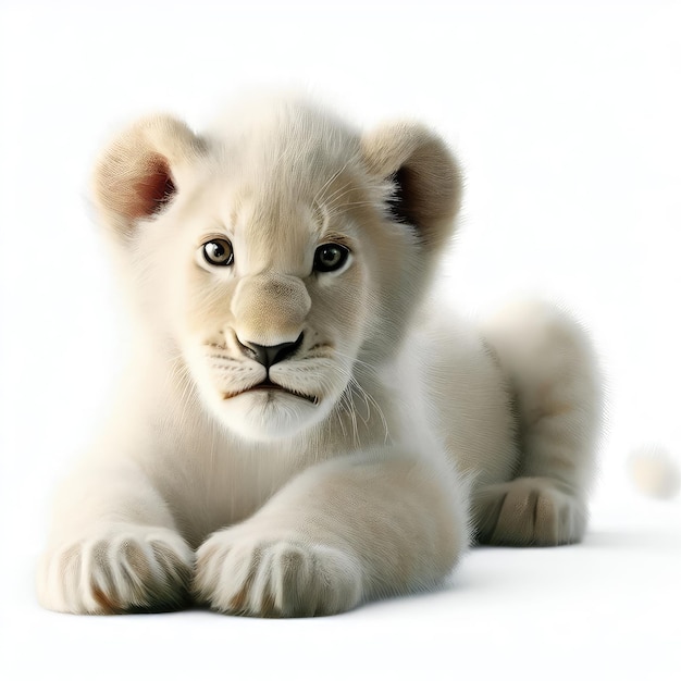 White Lion's Gentle Cuteness Generative AI