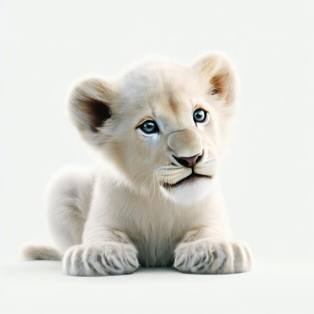 White Lion's Graceful Presence in the Wilderness Generative AI