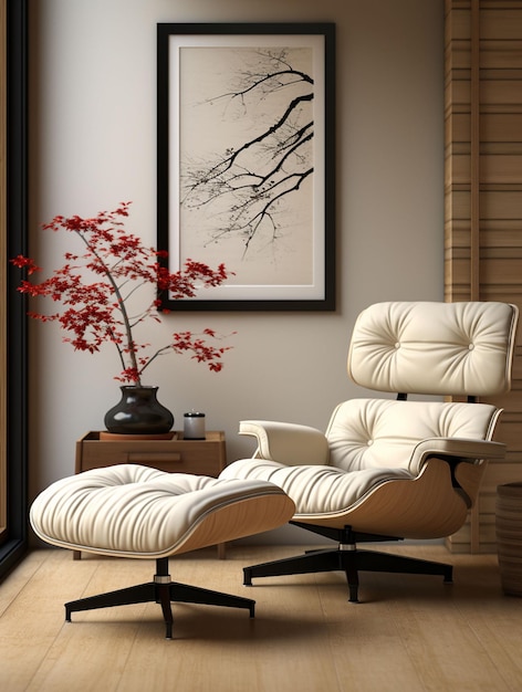 white living room HD Wallpaper Stock Image