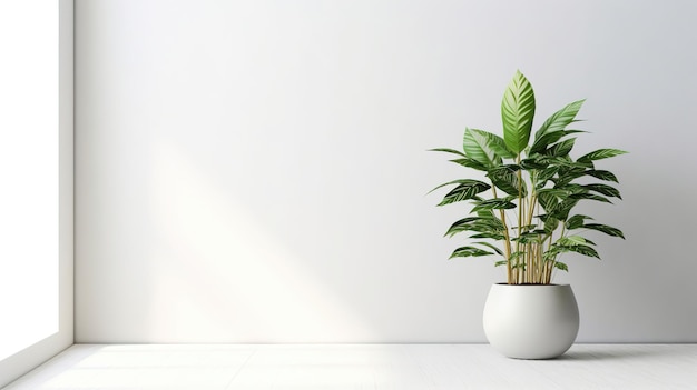 a white living room with greenery