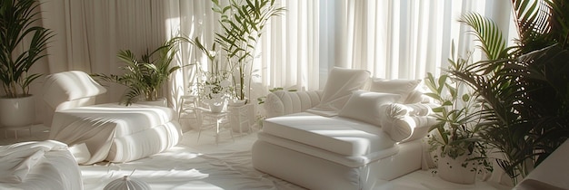 White living room with luxury interior